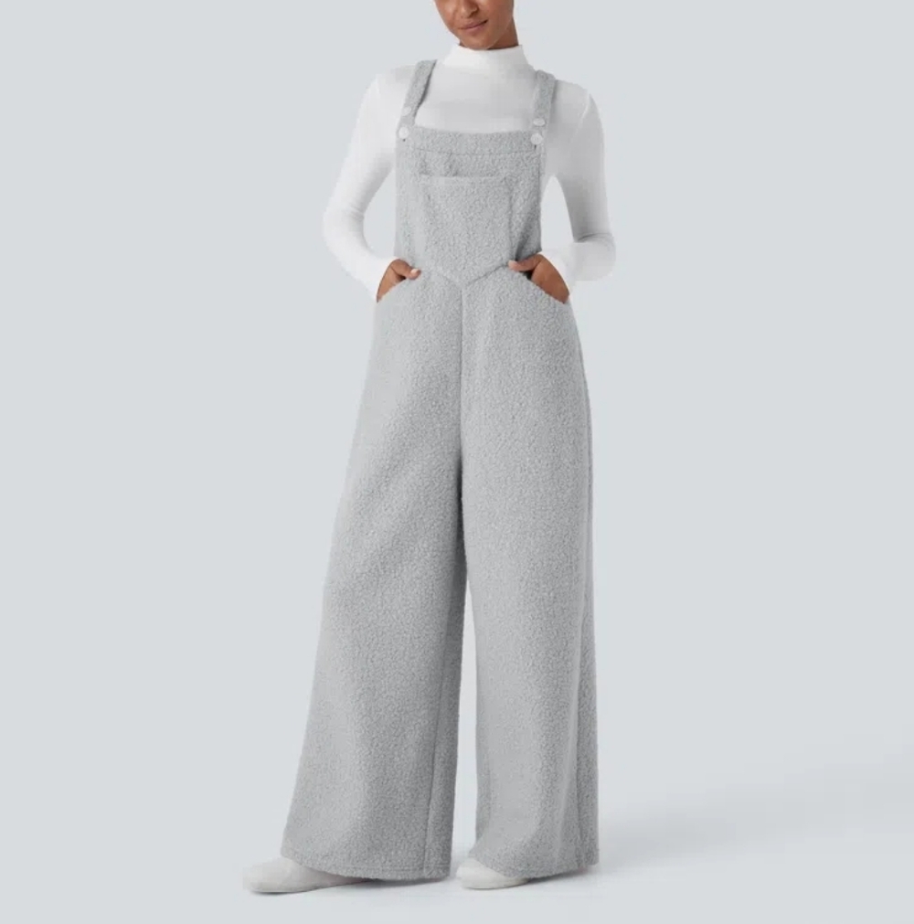 NWT HALARA Gray Textured Jumpsuit